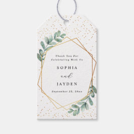 Eukalyptus Geometric Gold Foil Wedding Geschenkanhänger