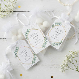 Eukalyptus Geometric Gold Foil Wedding Geschenkanhänger