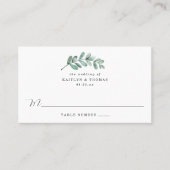 Eukalyptus Geometric Gold Foil Wedding Platzkarte (Vorderseite)