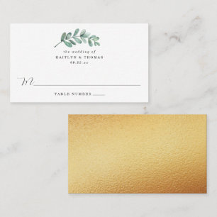Eukalyptus Geometric Gold Foil Wedding Platzkarte