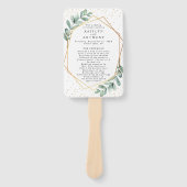 Eukalyptus Geometric Gold Foil Wedding Program Fächer (Vorderseite)