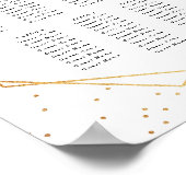 Eukalyptus Geometric Gold Foil Wedding Seating Poster (Ecke)