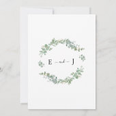 Eukalyptus Geometric Gold Frame Wedding Einladung (Rückseite)