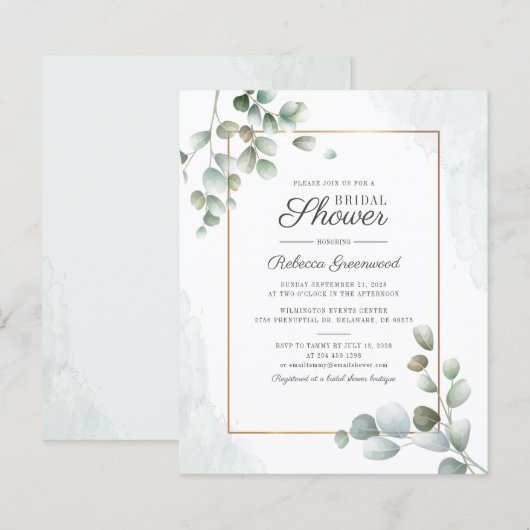 Eukalyptus Geometric Greenery Brautparty (Vorne/Hinten)