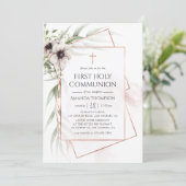 Eukalyptus Geometric Heilige Kommune Einladung (Stehend Vorderseite)