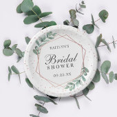 Eukalyptus Geometric Rose Gold Foil Brautparty Pappteller
