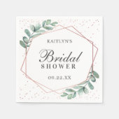 Eukalyptus Geometric Rose Gold Foil Brautparty Serviette (Vorderseite)