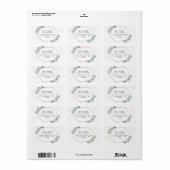 Eukalyptus Geometric Rose Gold Foil Wedding Adressaufkleber (Vorne)