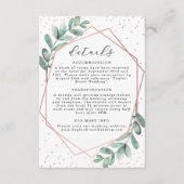 Eukalyptus Geometric Rose Gold Foil Wedding Begleitkarte (Vorderseite)