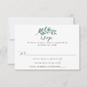 Eukalyptus Geometric Rose Gold Foil Wedding RSVP Karte (Vorderseite)