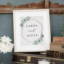 Eukalyptus Geometric Rose Gold Foil Wedding Sign