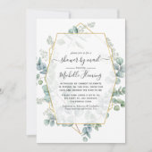 Eukalyptus Geometric Virtual Baby Dusche, E-Mail Einladung (Vorderseite)