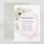 Eukalyptus Geometric Virtual Baby Dusche Einladung (Vorne/Hinten)