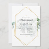 Eukalyptus Geometric Virtual Baby Dusche Einladung (Vorderseite)