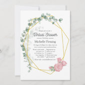 Eukalyptus Geometric Virtual Baby Dusche Einladung (Vorderseite)