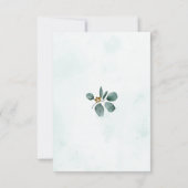 Eukalyptus Geometric Watercolor Foliage Wedding RSVP Karte (Rückseite)