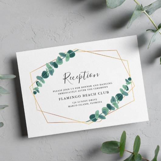 Eukalyptus Geometric Wedding Begleitkarte