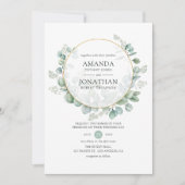 Eukalyptus Geometric Wedding Einladung (Vorderseite)