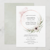 Eukalyptus Geometric Wedding Einladung (Vorne/Hinten)