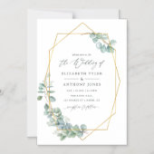 Eukalyptus Geometric Wedding Magneteinladung (Vorderseite)