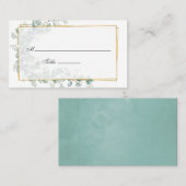 Eukalyptus Geometric Wedding Platzkarte (Vorne/Hinten)
