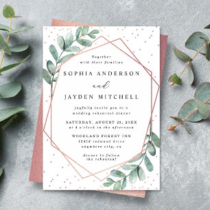 Eukalyptus Geometric Wedding Probe Dinner Einladung