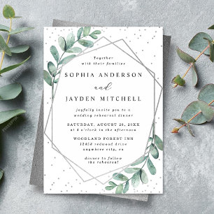 Eukalyptus Geometric Wedding Probe Dinner Einladung