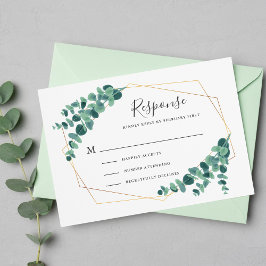 Eukalyptus Geometric Wedding RSVP Cards