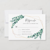 Eukalyptus Geometric Wedding RSVP Cards Karte (Vorderseite)
