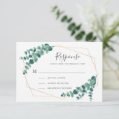 Eukalyptus Geometric Wedding RSVP Cards Karte (Stehend Vorderseite)