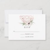 Eukalyptus Geometric Wedding RSVP Karte (Vorderseite)