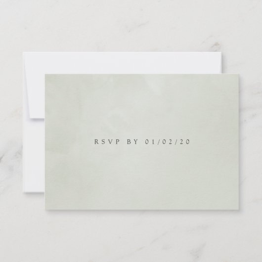 Eukalyptus Geometric Wedding RSVP Karte (Rückseite)