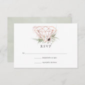 Eukalyptus Geometric Wedding RSVP Karte (Vorne/Hinten)