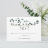 Eukalyptus Geometric Wedding RSVP Karte (Stehend Vorderseite)