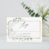 Eukalyptus Geometric Wedding RSVP Karte (Stehend Vorderseite)