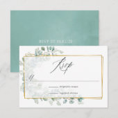 Eukalyptus Geometric Wedding RSVP Karte (Vorne/Hinten)