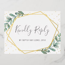 Eukalyptus Geometric Wedding RSVP Real