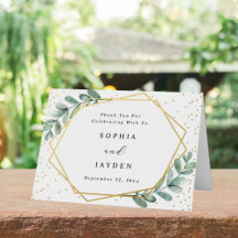 Eukalyptus Geometric Wedding Vielen Dank