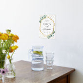 Eukalyptus Geometric Wedding Welcome Real Foliendrucke (Ablage(Küche))