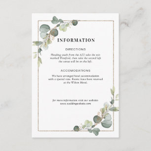 Eukalyptus geometrische Hochzeitskarte Begleitkarte