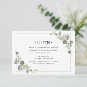 Eukalyptus geometrische Hochzeitskarte RSVP Karte (Stehend Vorderseite)