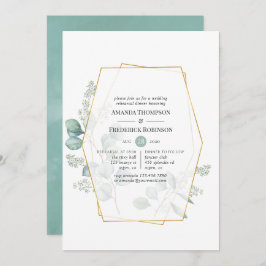 Eukalyptus Geometrische Probe Wasserfarbe Abendess Einladung