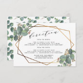 Eukalyptus-geometrische Rahmen-Hochzeitdetails Einladung (Vorne/Hinten)