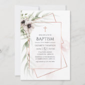 Eukalyptus geometrische Taufe Einladung (Vorderseite)