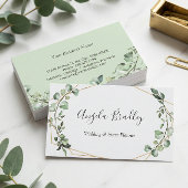 Eukalyptus Geometrischer Rahmen für moderne Grünpf Visitenkarte