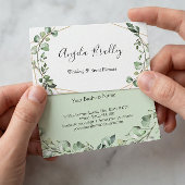 Eukalyptus Geometrischer Rahmen für moderne Grünpf Visitenkarte