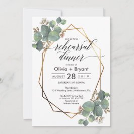 Eukalyptus geometrischer Rahmen Probe Abendessen Einladung