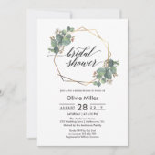 Eukalyptus-geometrisches Brautparty Einladung (Vorderseite)