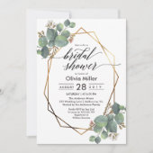 Eukalyptus-geometrisches Brautparty Einladung (Vorderseite)