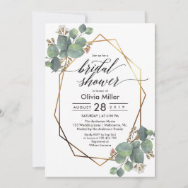 Eukalyptus-geometrisches Brautparty Einladung